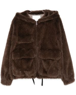 Tela Hooded Faux-Fur Jacket - Brown