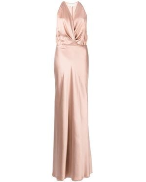 Michelle Mason Draped Halterneck Dress - Pink
