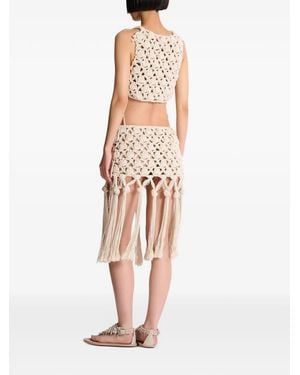 Balmain Crochet Skirt - White