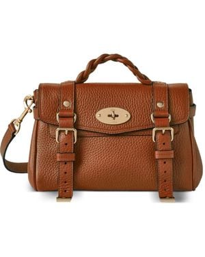 Mulberry Mini Alexa Braided-Handle Satchel Bag - Brown