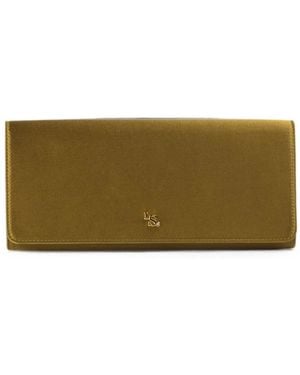 Le Silla Clutch Aus Satin Mit Logo-Schild - Grün