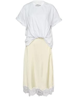 3.1 Phillip Lim Lace-Trim Twisted-Front Midi Dress - White