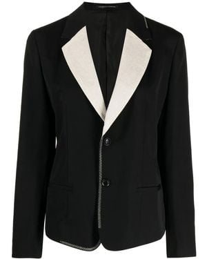 Y's Yohji Yamamoto Single-breasted Wool Blazer - Black