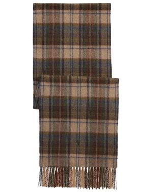 Polo Ralph Lauren Plaid Embroidered-Pony Scarf - Brown