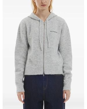 Rest&Recreation Hairy-Knit Zip-Up Hoodie - Grey