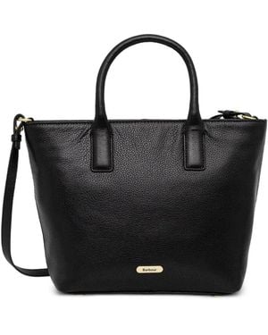 Barbour Birch Leather Tote Bag - Black