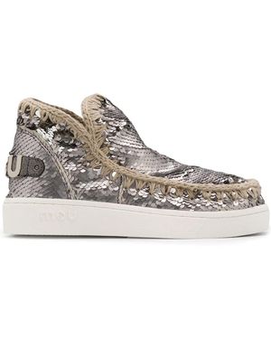Mou Round Toe Sequin Eskimo Trainers - Metallic