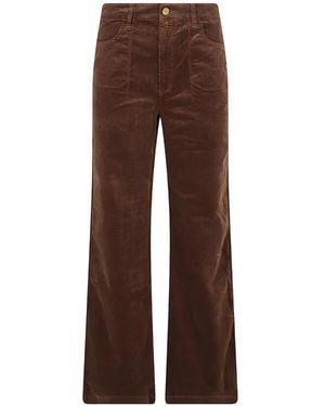 PAIGE Anessa Wide-Leg-Jeans Aus Cord - Braun
