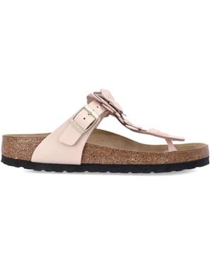 Birkenstock Gizeh Flowers Light Rose, Natural Leather - White