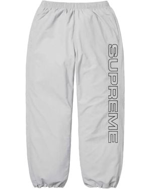 Supreme Spellout-Embroidered Track Trousers - Grey
