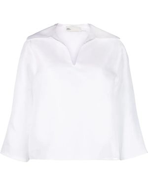 Tory Burch Camicia Con Colletto Ampio - Bianco