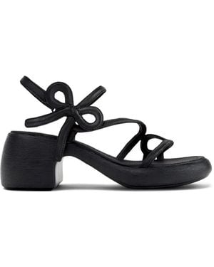 Camper Thelma Twins Bow-Detail Leather Sandals - White