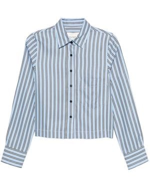Closed Cropped Shirt - Blue