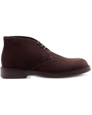 Doucal's Lace-Up Suede Ankle Boots - Brown