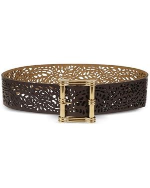 Etro Laser-Cut Leather Belt - Brown