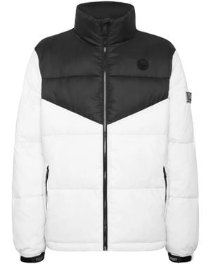 Philipp Plein Paneled Puffer Jacket - Black