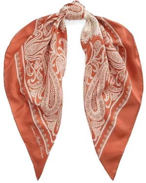 Ralph Lauren Fular de seda con estampado de cachemira - Naranja