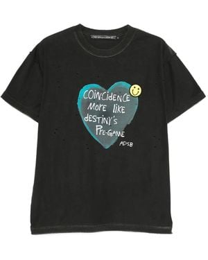 ANDERSSON BELL Heart Slogan-Print T-Shirt - Black