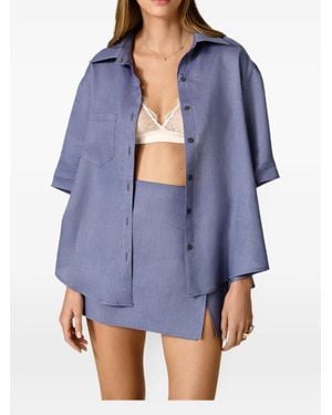 Pink V-Neck Shirt - Blue