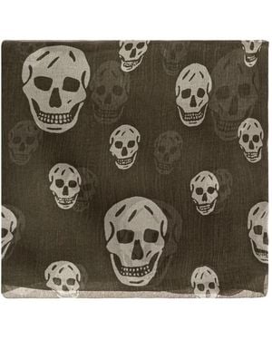 McQueen Skull Motif Scarf - Metallic
