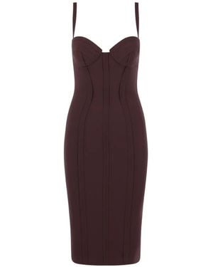 Elisabetta Franchi Sweetheart Panelled Midi Dress - Purple