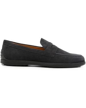 Tod's Suede Penny Loafers - Black