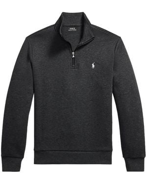 Polo Ralph Lauren Quarter-Zip Double-Knit Polo Shirt - Black