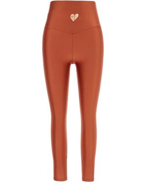 Monfusò Heart-Embellished Leggings - Orange