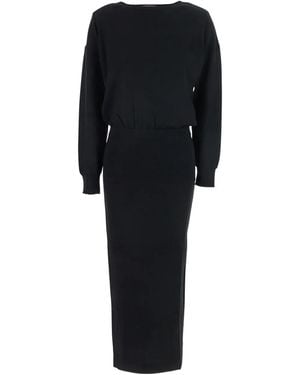 P.A.R.O.S.H. Long-Sleeve Maxi Dress - Black