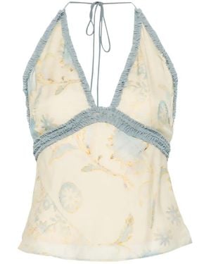 SIR. Cecile Floral-Print Top - White