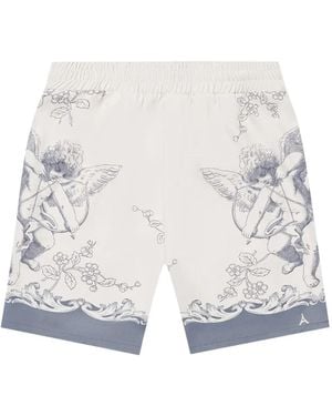 Manière De Voir Shorts Adrien Con Stampa - Bianco