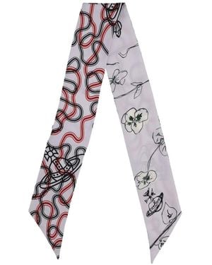 Vivienne Westwood Orb Floral-Print Scarf - White