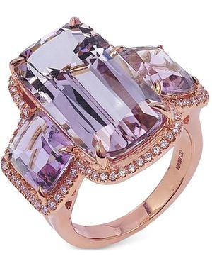 Goshwara 18K Rose Gossip Amethyst And Diamond Ring - Pink