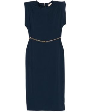Michael Kors Belted Midi Dress - Blue