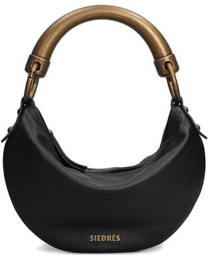 Siedres Chérie Kleine Shopper Met Ronde Handgreep - Zwart