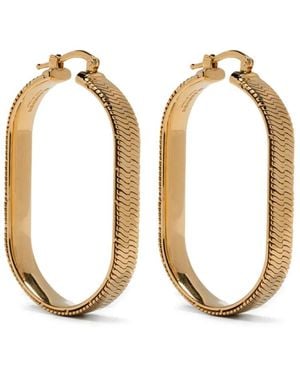 Jil Sander Herringbone-Textured Oval Earrings - Metallic