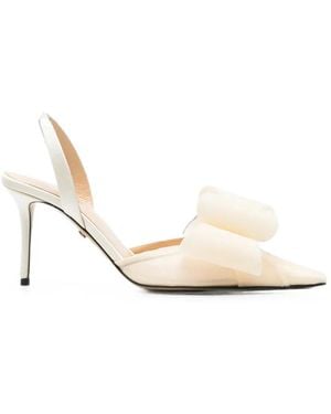 Mach & Mach Bow-Detail Slingback Pumps - White