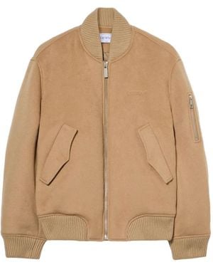 Off-White c/o Virgil Abloh Quote Bomber Jacket - Natural