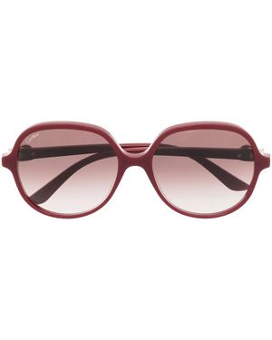 Cartier カルティエ・アイウェア Ct0350s オーバーサイズ サングラス - レッド