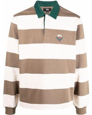 Stussy Gestreiftes Poloshirt - Natur