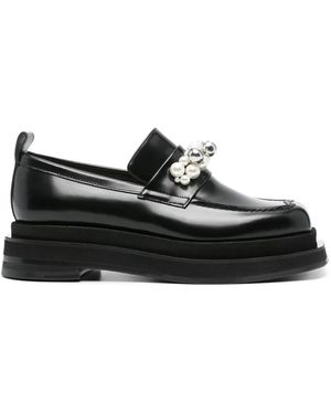 【Simone Rocha】ハートトゥ プラットフォーム ローファー Black Heart Toe Platform Loafers by Simone Rocha on Sale
