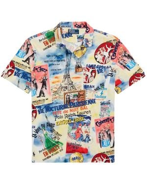 Polo Ralph Lauren Graphic-Print Polo Shirt - Blue