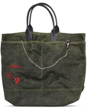 PALY U Broke Me Waxed Canvas-Tote Bag Mit Kettendetail - Schwarz