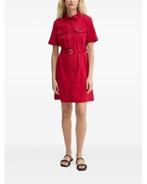 Theory Kurzes Hemdkleid mit Gürtel - Rot