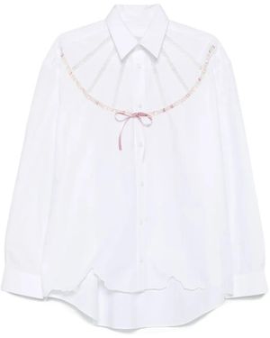 SEEN USERS Bow-Detail Pointed-Collar Shirt - White