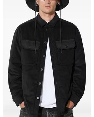 Neil Barrett Sobrecamisa de pana con cierre de botón - Azul