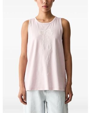 Miss Sixty Bow-Patch Twist-Back Top - Pink