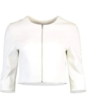 Susan Bender Cropped Zip-Up Jacket - Natural