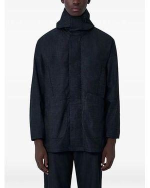 Massimo Osti Studio Hooded Patch-Pocket Jacket - Blue