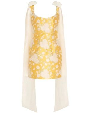 Markarian Celestia Floral-Brocade Mini Dress - Metallic